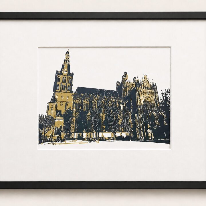 Den Bosch Sint-Jan zeefdruk goud-grijs