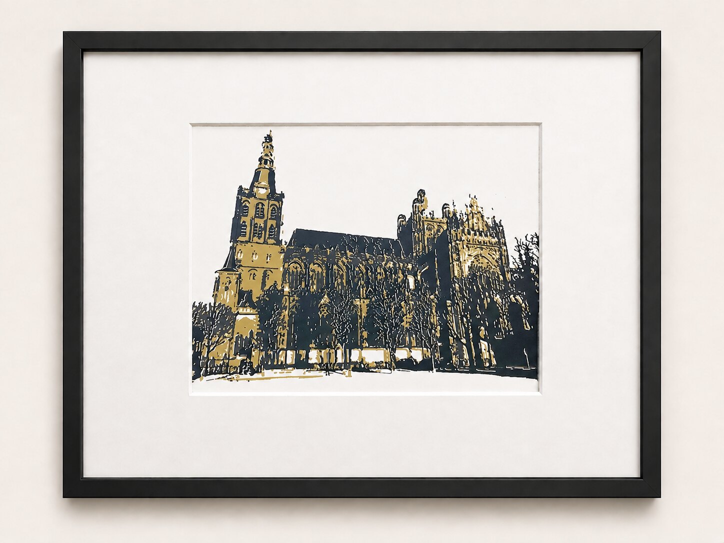 Den Bosch Sint-Jan zeefdruk goud-grijs